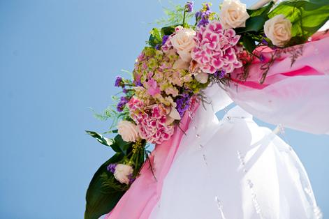 lily of the valley wedding arch